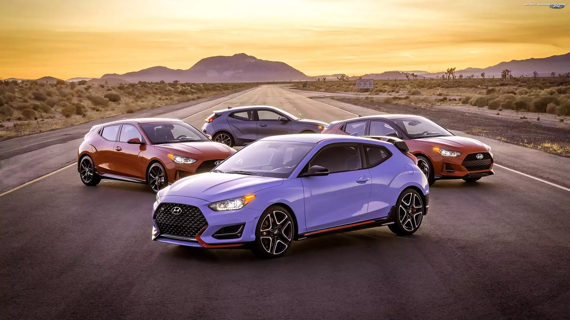 Góry, Hyundai Veloster, Cztery, 2018, Droga, Samochody, Hyundai Veloster N